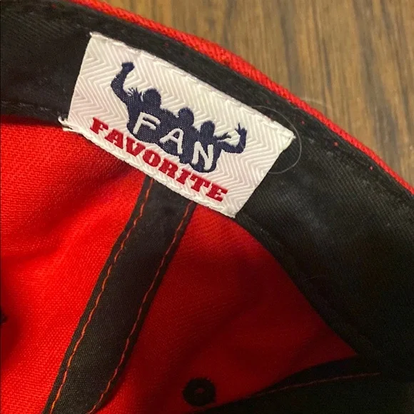 Red Structured Baseball Hat with Embroidered Logo - Picture 3 of 4